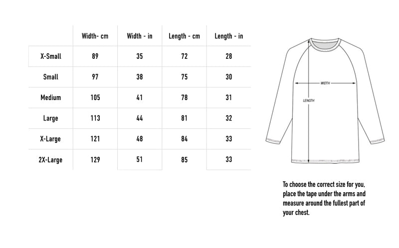 Size chart for SPLAT! Vintage T-Shirt - Men